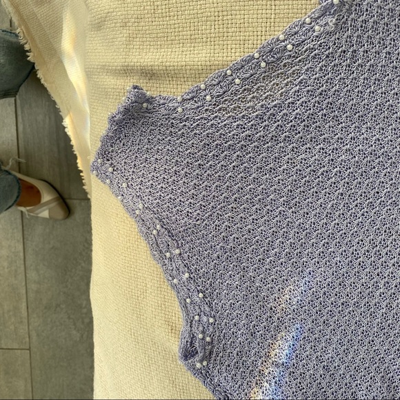 Elegant crochet top - beaded pearls - Picture 7 of 8